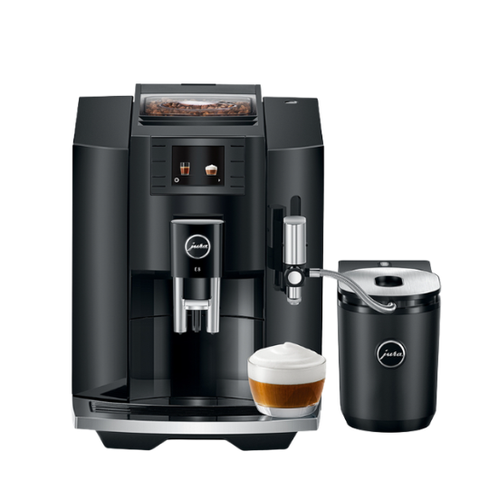Jura E8 Automatic Coffee Machine and FREE Milk Cooler