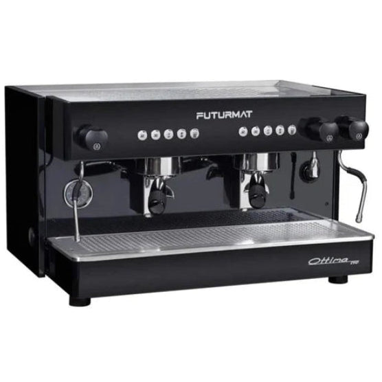 Black coffee machine with 'Futurmat' branding on a white background