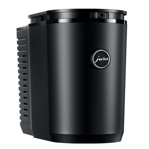 "Jura 2.5L Cool Control machine, a sleek appliance designed for cooling and maintaining the freshness of milk. The device features a modern design with intuitive controls, perfect for coffee enthusiasts seeking the ideal milk temperature for their beverages."